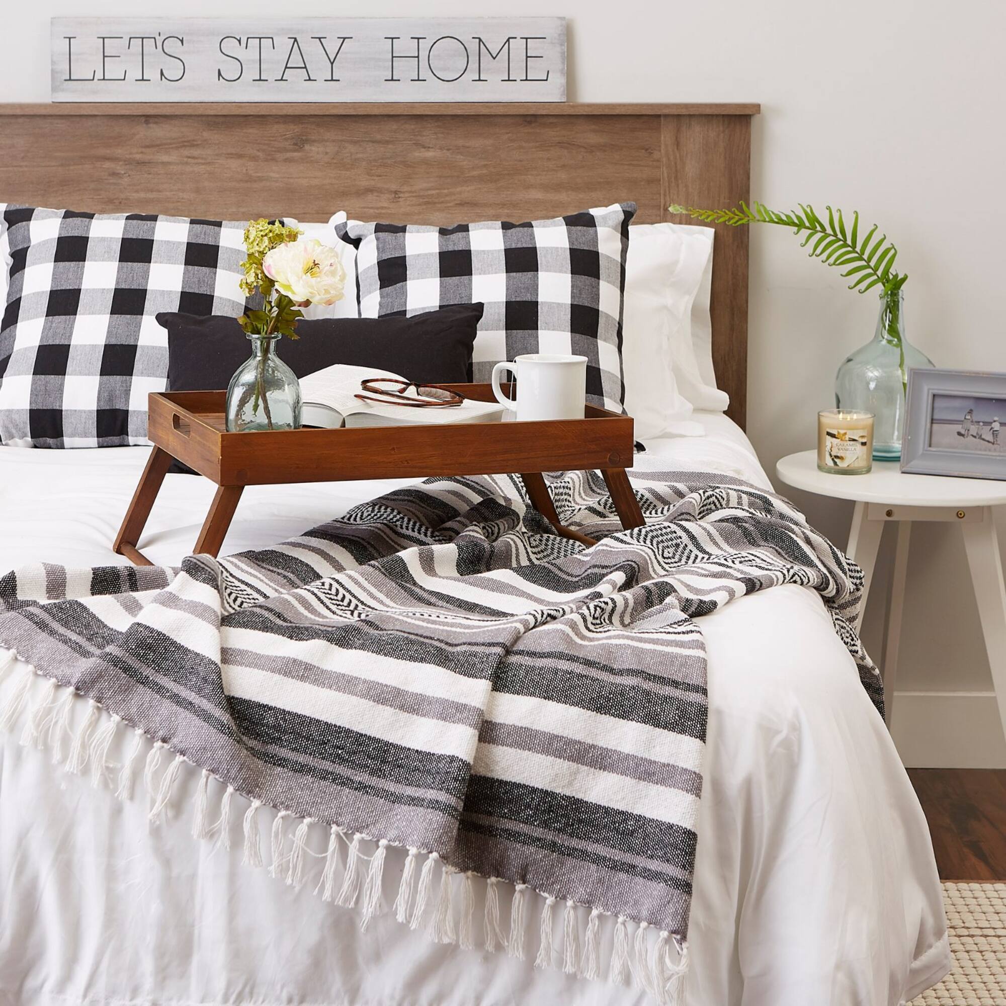 DII® Black Farmhouse Woven Throw